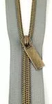 #5 Zippers by the Yard Grey Tape Antique Teeth