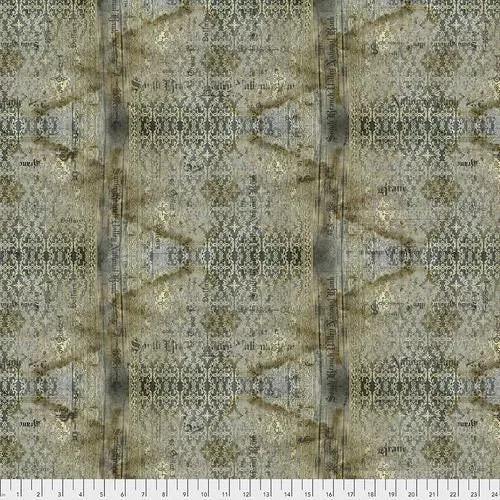 Abandoned by Tim Holtz Eclectic Elements Stained Damask Neutral PWTH133.NEUTRAL Cotton Woven Fabric