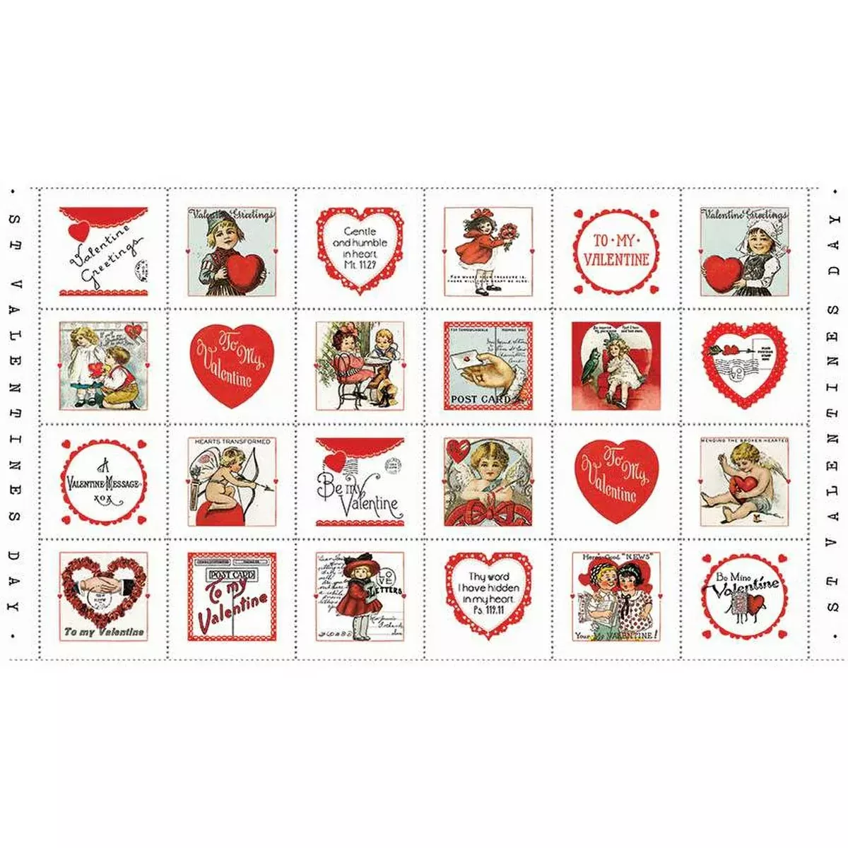 All My Heart by J. Wecker Frisch 24" Panel Valentine Greetings PatchPD14131-PANEL Cotton Woven Panel