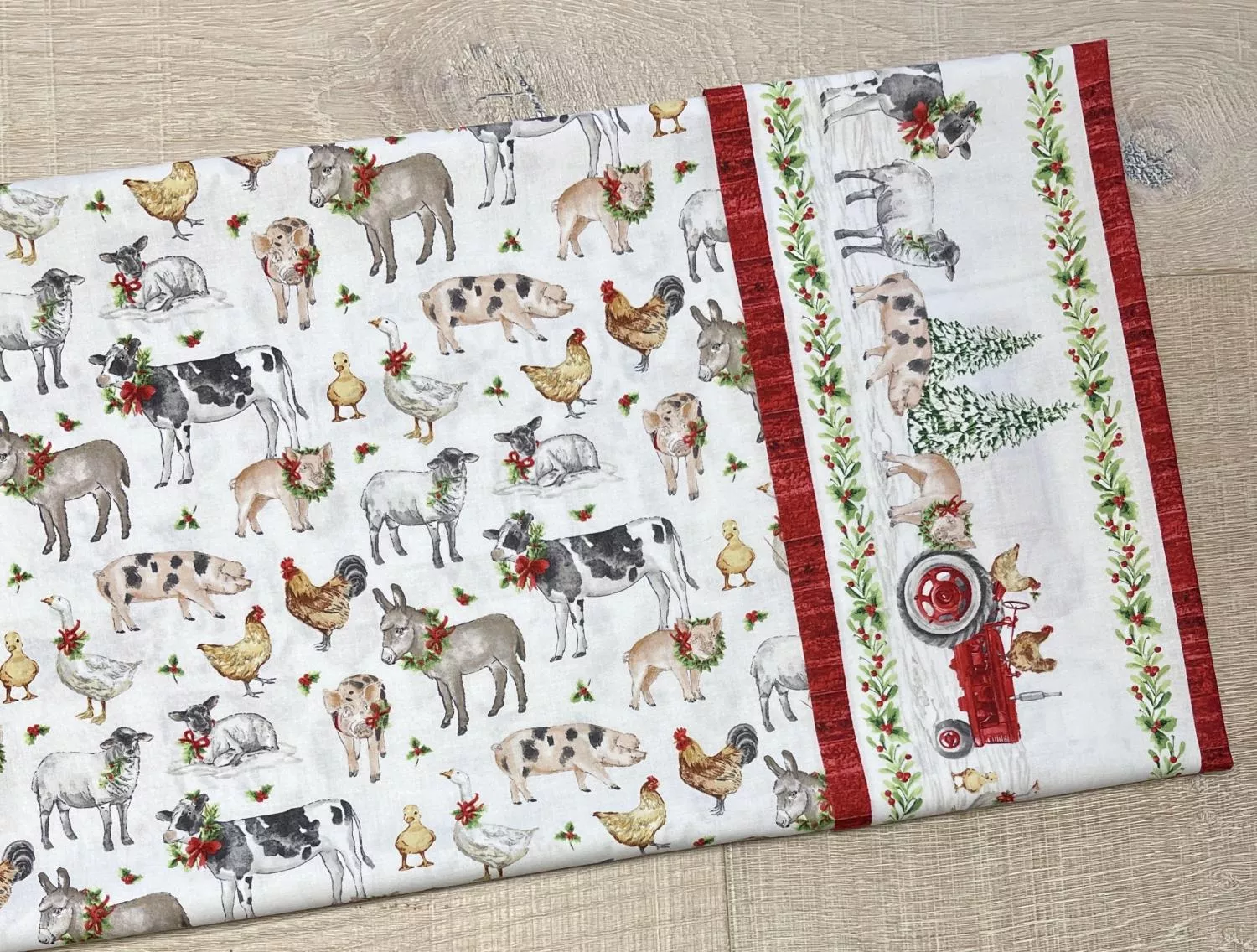 Barnyard Christmas - 1 Pillowcase Kit - Farm Animals - Includes Pattern