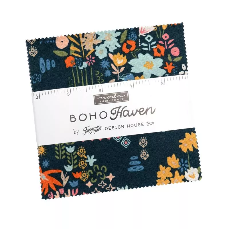 Boho Haven Charm Pack includes 42 - 5" Squares 45640MC by Fancy That Design House for Moda Fabrics
