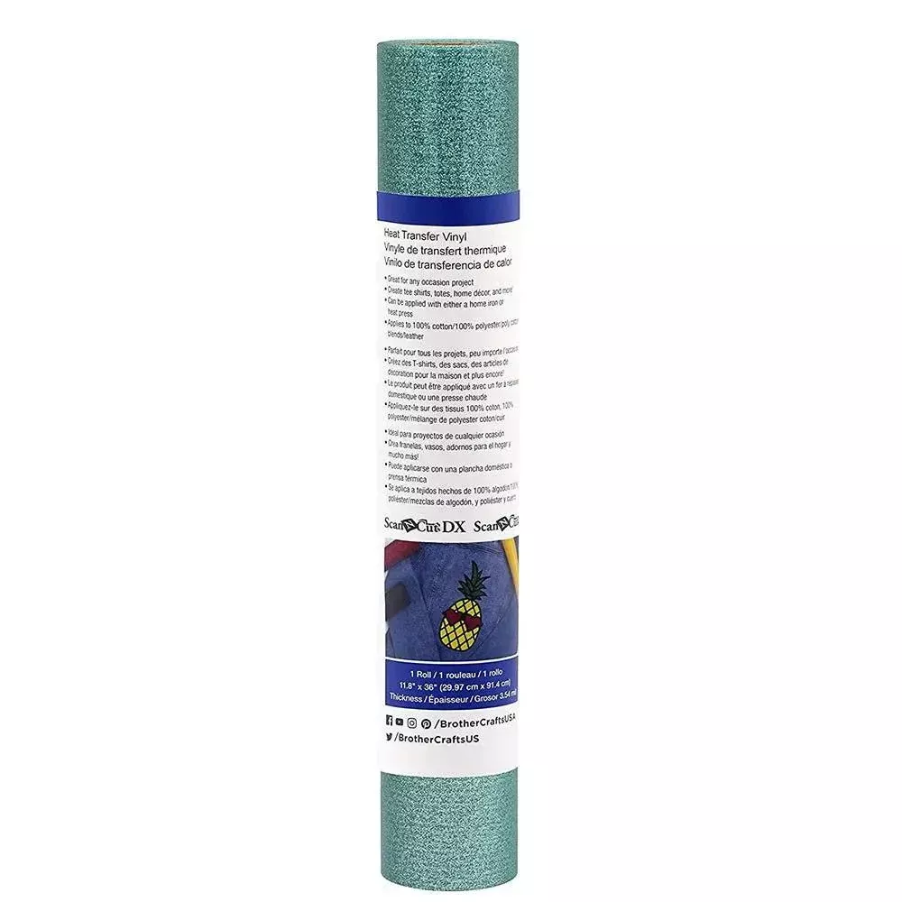 Brother ScanNCut Iron-on Craft Glitter Vinyl, Jade, 3 FT