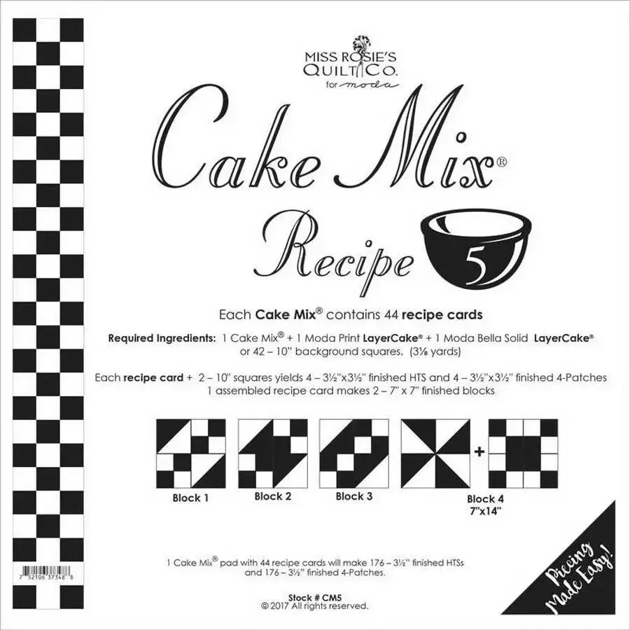 Cake Mix Recipe 5 44ct - CM5 Miss Rosie#1 - DISCONTINUED