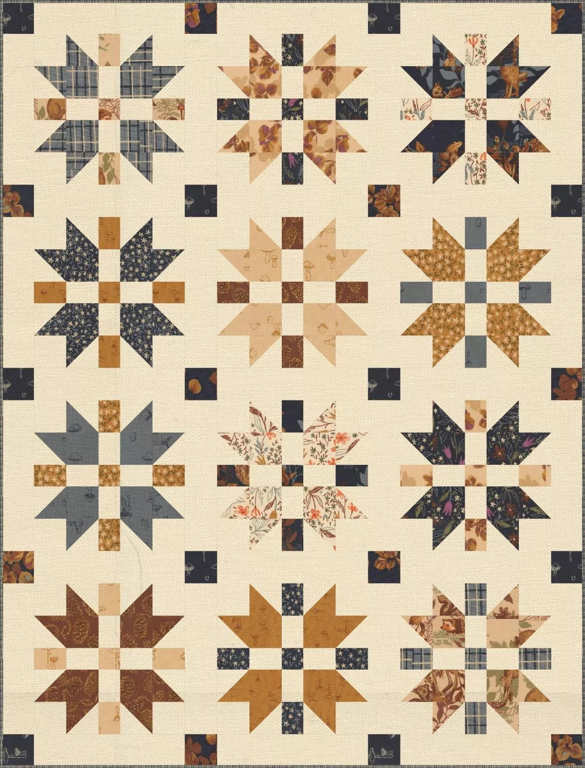 Christmas Joy Quilt Kit - Autumn Forest - 54" x 71" - Incl. Pattern & Binding