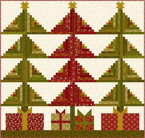 Christmas Presence Quilt Kit - Baubles & Balsam - 57"x60"- Includes Pattern & Binding