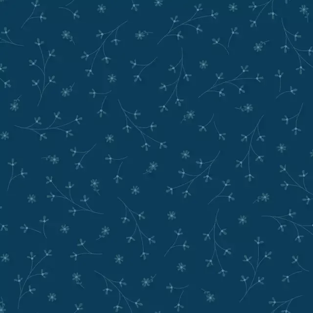 Cotton Fabric, 108″ Wide Kimberbell Basics in Navy Pretty Petals by Maywood Studio