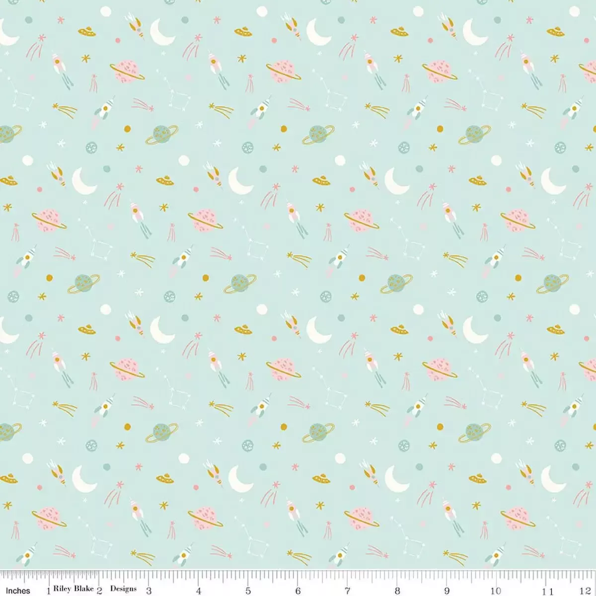Cotton Fabric, 43″/44″ Wide Brave Your Way in To the Moon Songbird by Riley Blake Designs