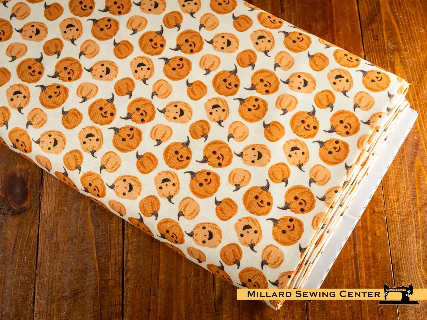 Cotton Fabric, 43″/44″ Wide Frank and Friends in Pumpkins Cloud by Riley Blake