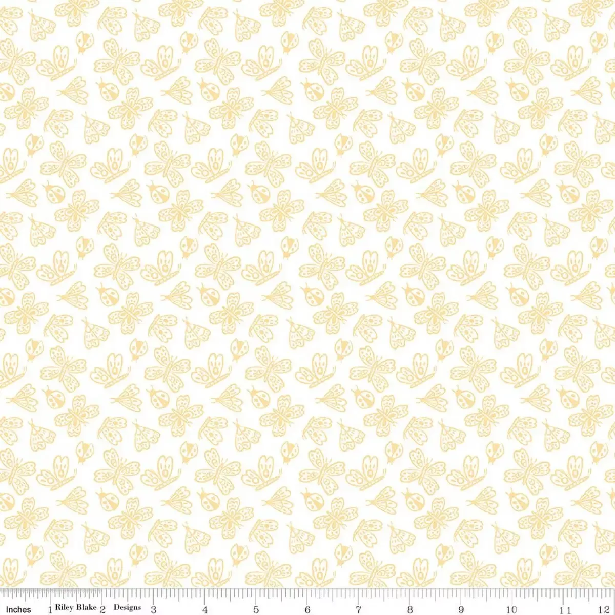 Cotton Fabric, 43″/44″ Wide Little Posies in Butterflies White by Riley Blake Designs