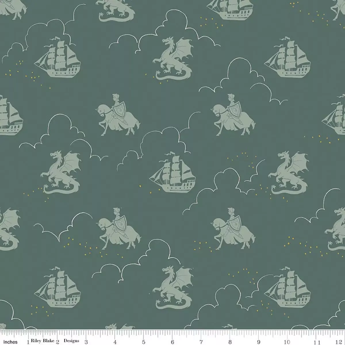 Cotton Fabric, 43″/44″ Wide Story Land in In the Knight Forest by Riley Blake Designs