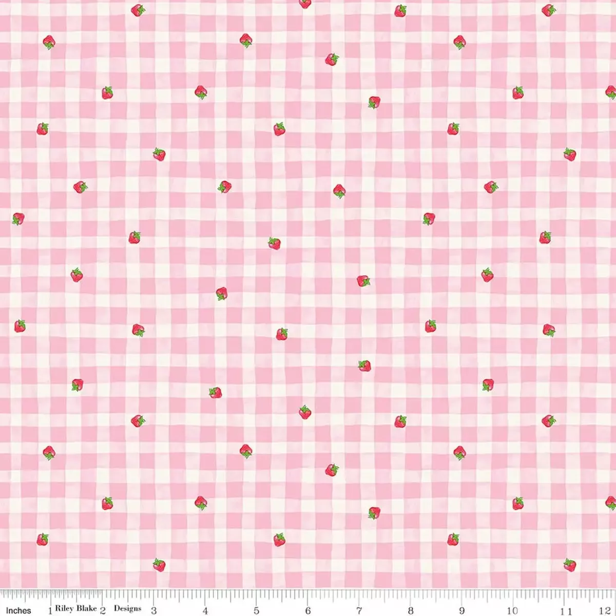 Cotton Fabric, 43″/44″ Wide The World of Strawberry Shortcake™ in Gingham Pink by Riley Blake Designs