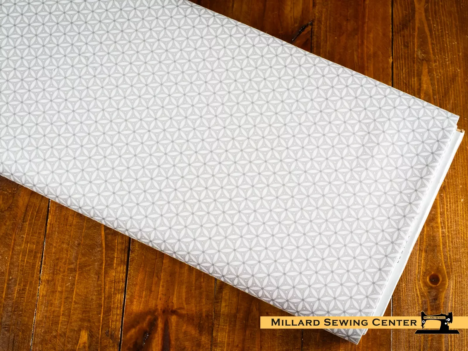Cotton Fabric, 44″/45″ Wide Moonlit Walk in Geo Pattern White by Maywood Studio