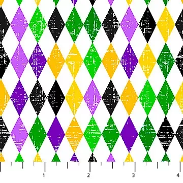 Cotton Fabric, 44″ Mardi Party in Harlequin Multi by Northcott Fabrics