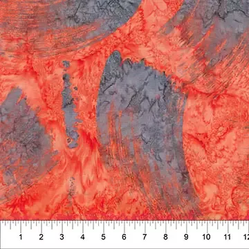 Cotton Fabric, 44″ Paint Box in Arc Wild Orange by Banyan Batiks