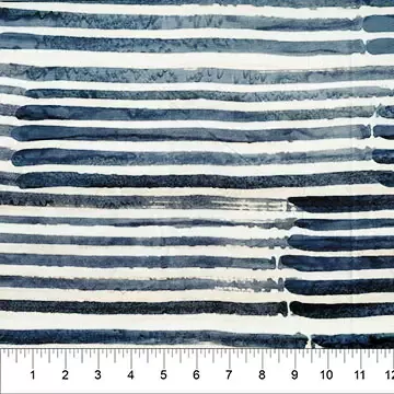 Cotton Fabric, 44″ Paint Box in Stripe Got the Blues by Banyan Batiks