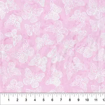 Cotton Fabric, 44″ Papillion in Butterfly Pink Blush by Banyan Batiks