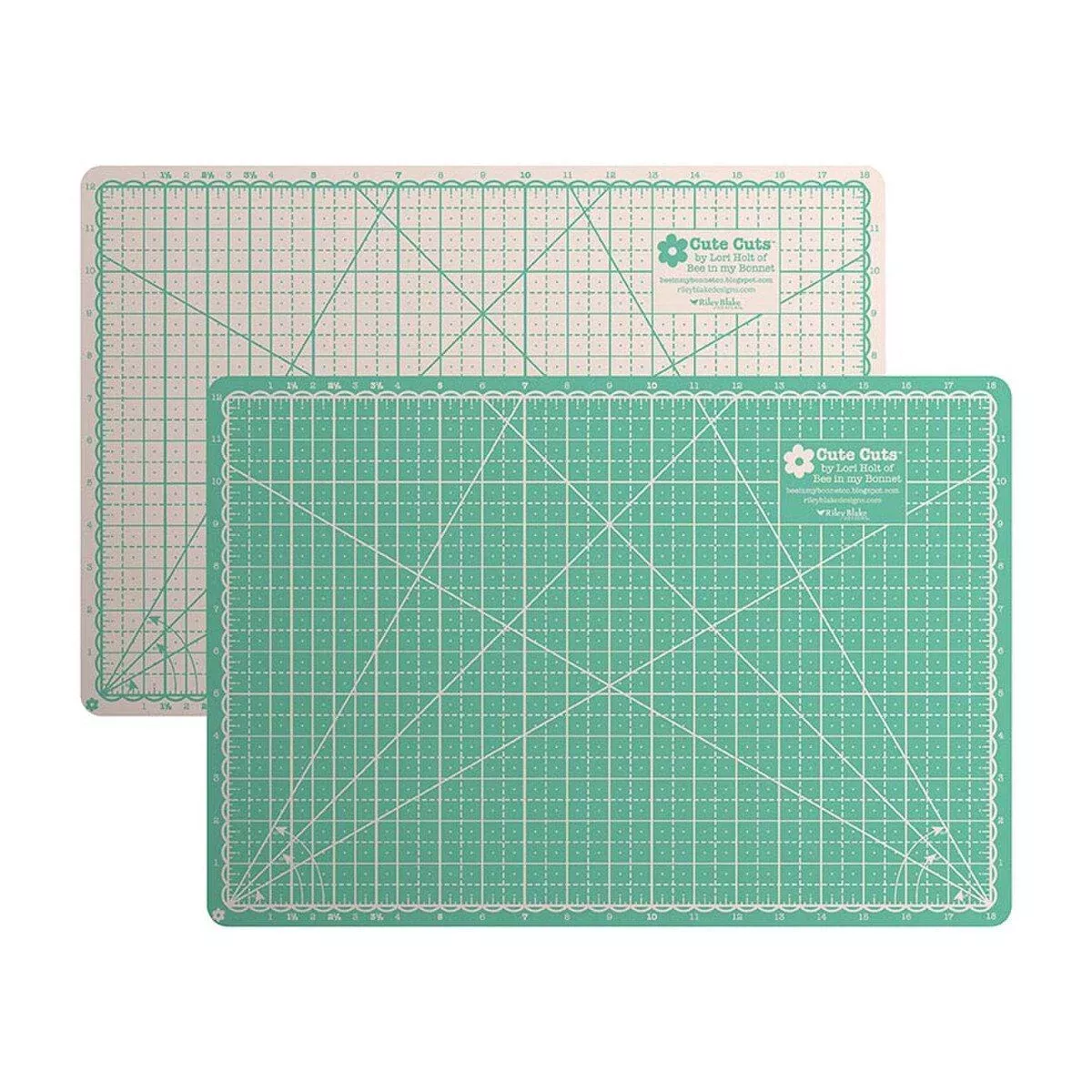 Cutting Mat, 12" x 18" Lori Holt Cute Cuts Reversible (Leaf & Latte)