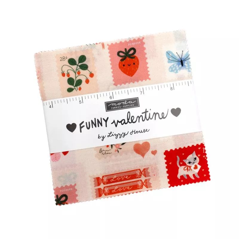 Funny Valentine Charm Pack 37140PP by Lizzy House For Moda Fabrics Bin 21