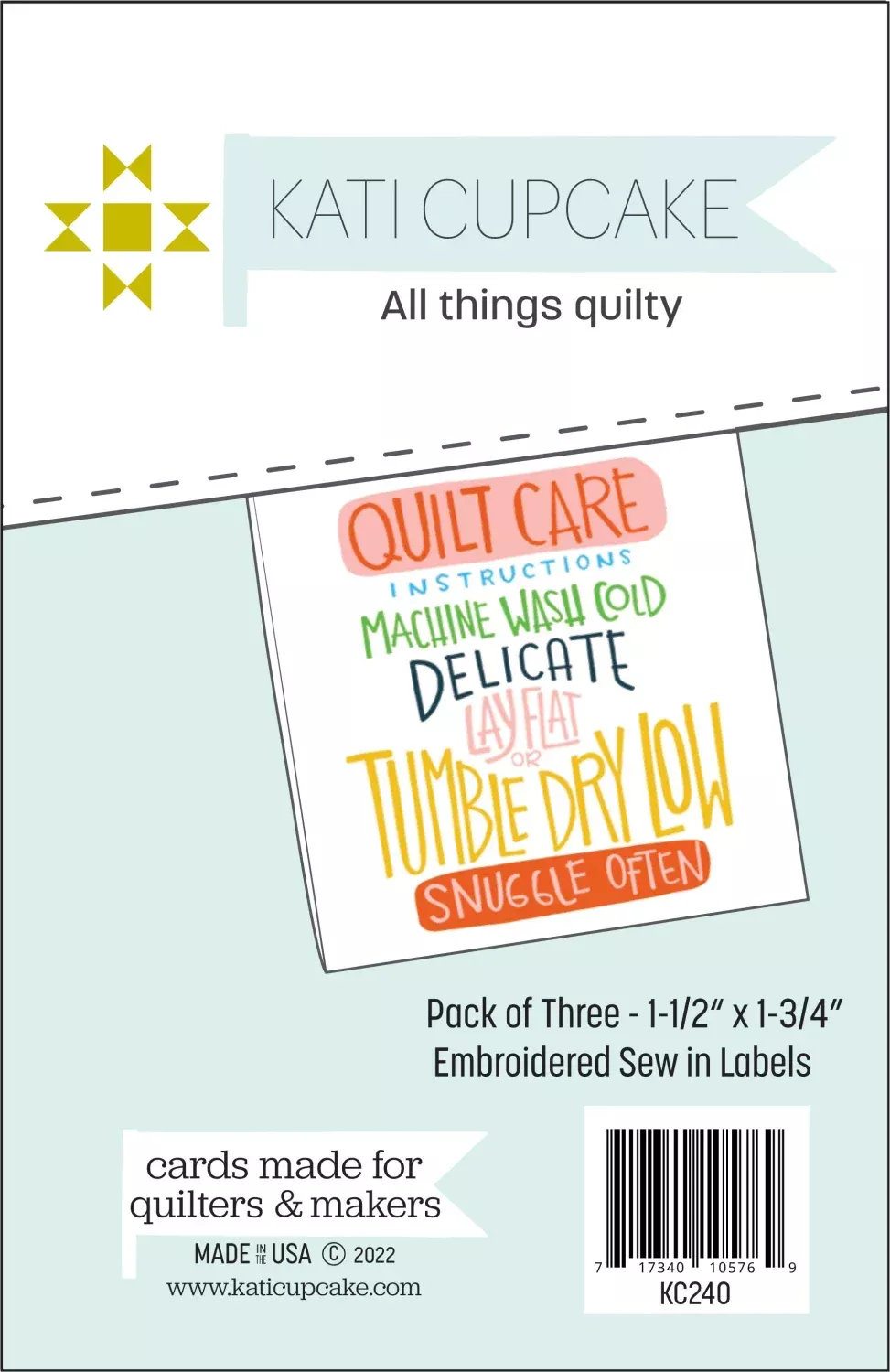 Hand Made Quilt LabelsKC240 by Katie Cupcake 3 labels