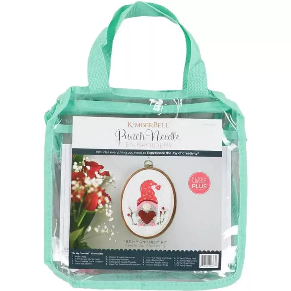 Kimberbell Punch Needle Plus Kit - Be My Gnomie Wood Oval Frame