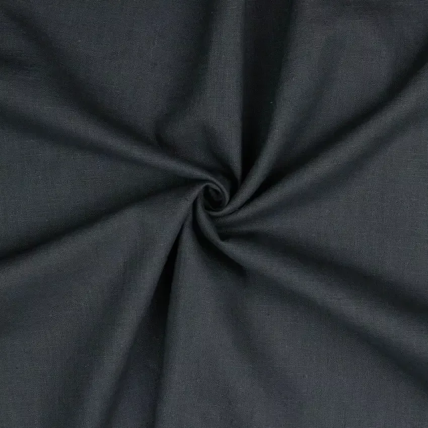 Linen Washed Fabric, 54/55″ Wide in Anthracite by Verhees