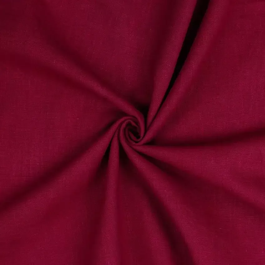 Linen Washed Fabric, 54/55″ Wide in Cerise by Verhees