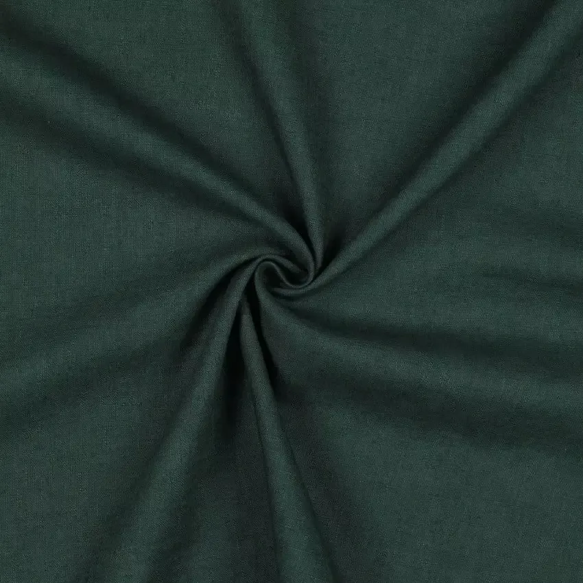 Linen Washed Fabric, 54/55″ Wide in Dark Green by Verhees