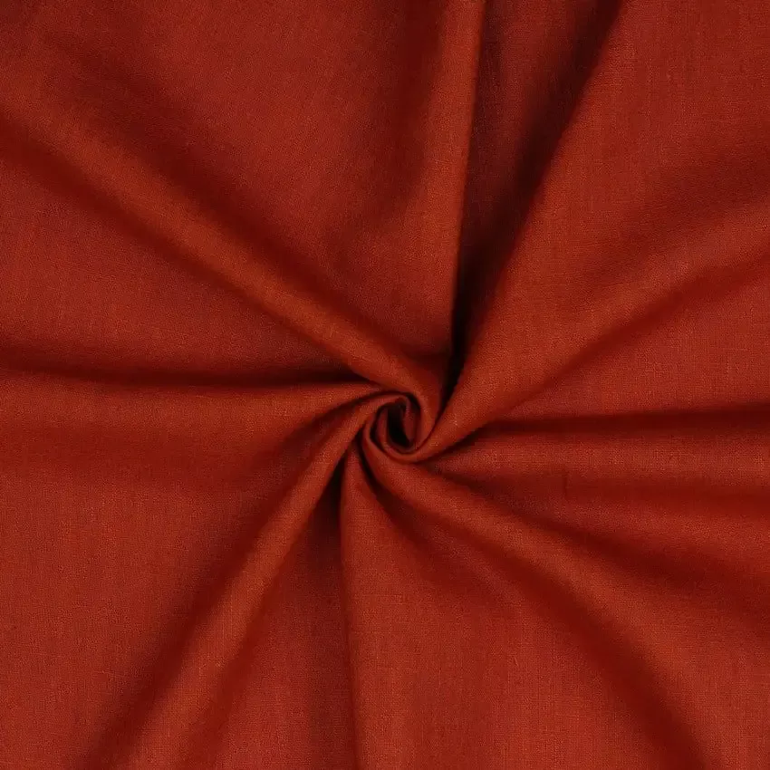 Linen Washed Fabric, 54/55″ Wide in Rust by Verhees