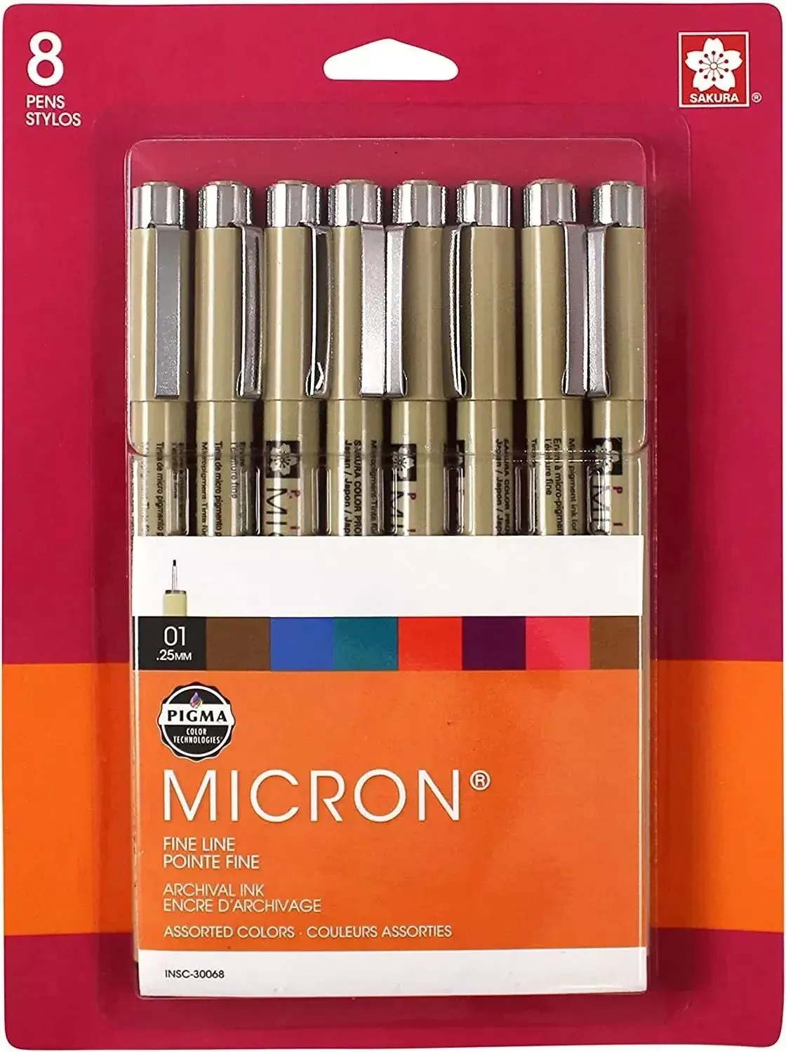 Micron Pen 8 Color Set 01 .25mm
