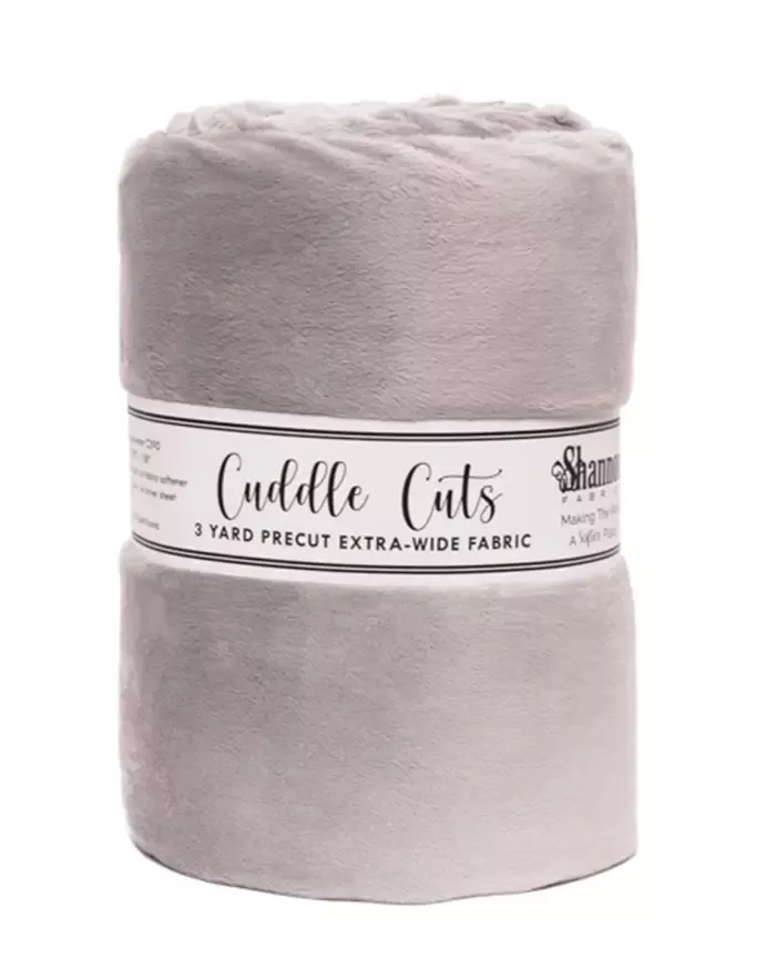 Minky, Wide Back Cuddle Cuts 3 Yard Length in Silver by Shannon Fabrics