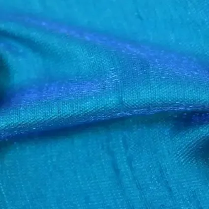 Polyester Fabric, 60″ Wide Shimmer Shantung in Purple/Peacock by EESCO