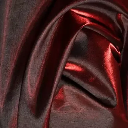 Polyester Fabric, 60″ Wide Shimmer Shantung in Red/Black by EESCO
