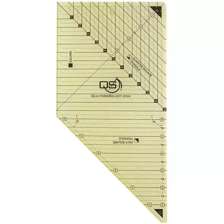 Quilters Select 3-N-1 Square and Triangle Combo Non-Slip Ruler