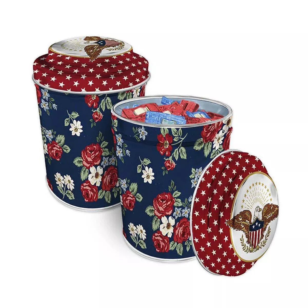 Quilty Clips, INDEPENDENCE Floral Tin with 100 ct. - Red and Blue