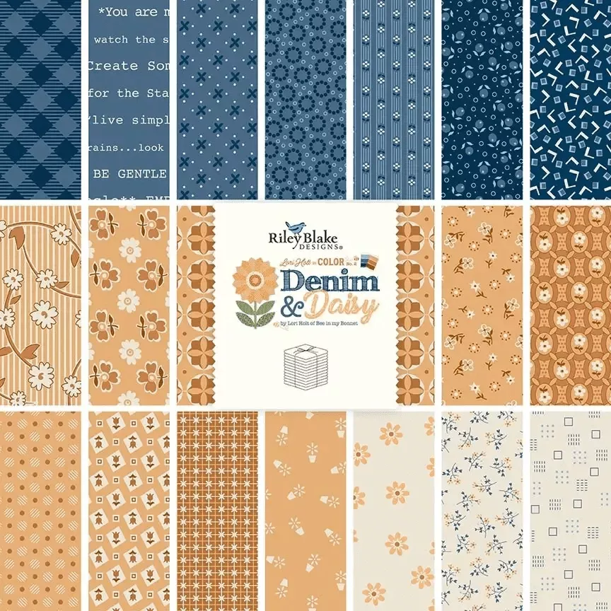 Riley Blake Denim & Daisy 21pc Fat Quarter Bundle (FQ-18130-21)
