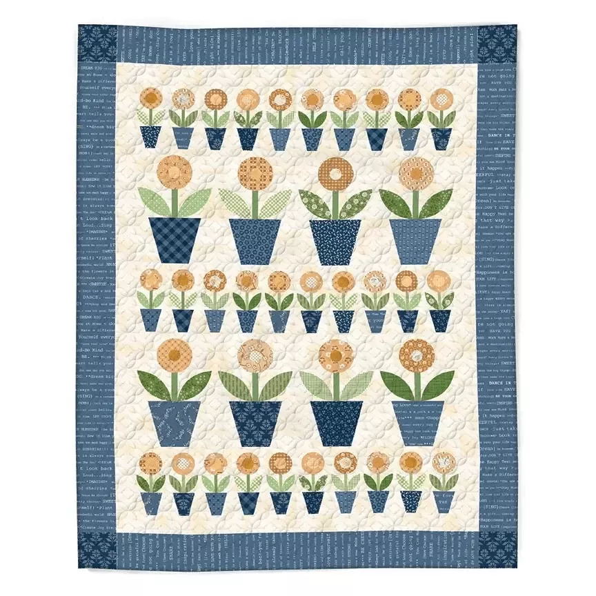 Riley Blake Machine Embroidery Potted Daisy Quilt USB (ME018PDQ26R1)
