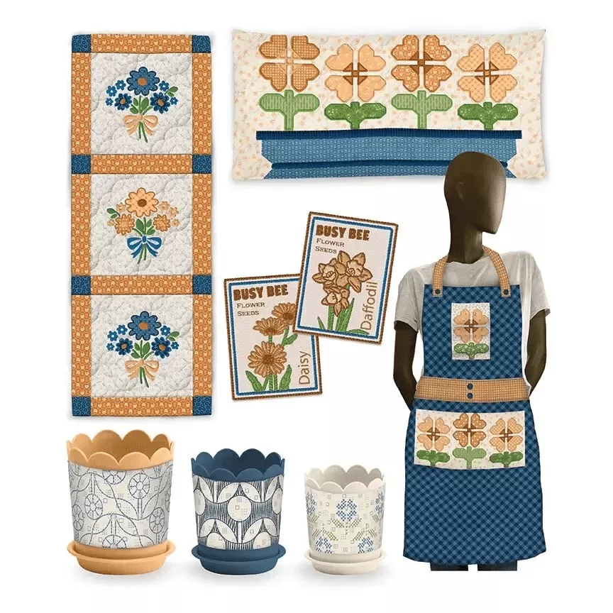 Riley Blake Machine Embroiery USB Garden Accents (ME018GDA26R1)