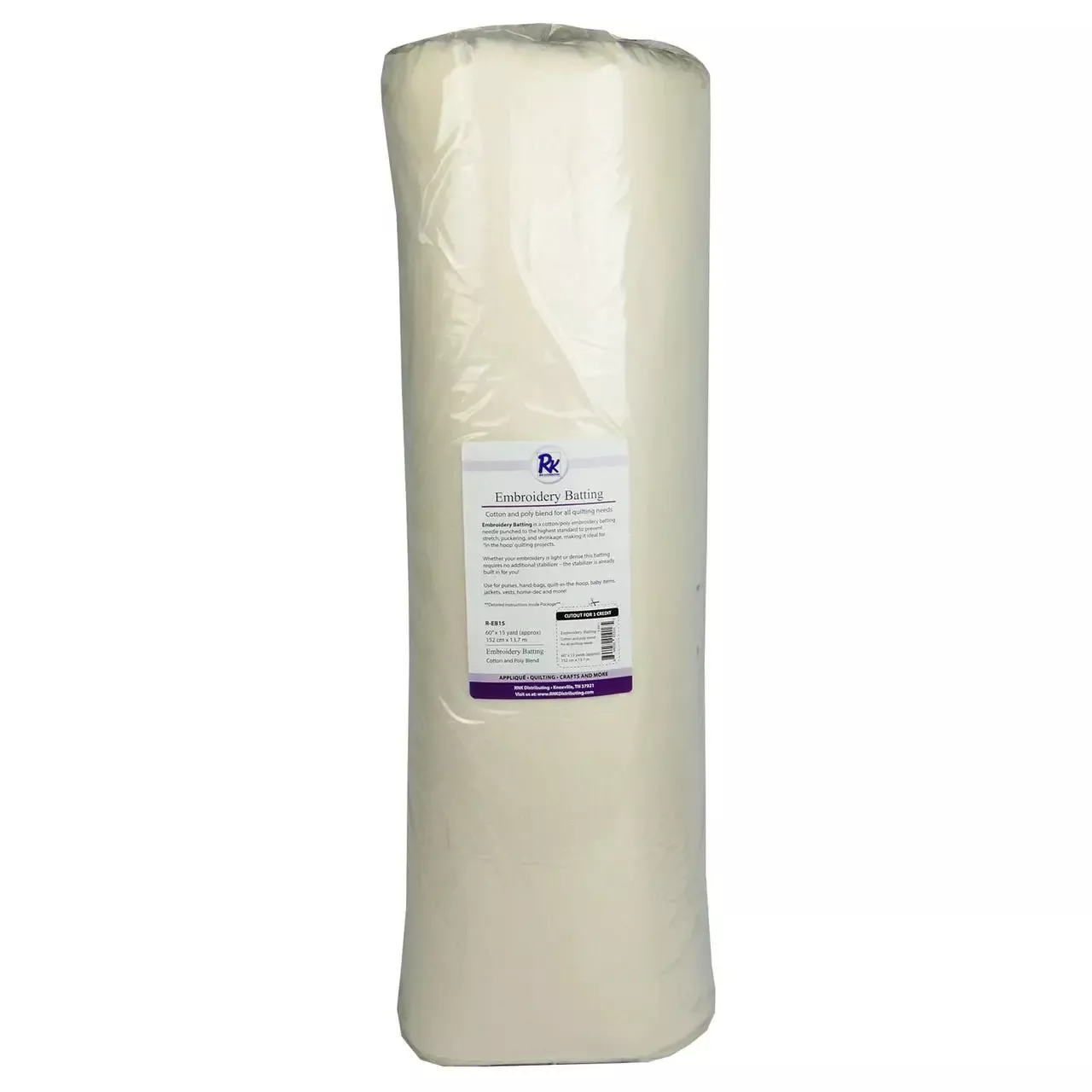 RNK Embroidery Batting 60" x 15 Yard Roll