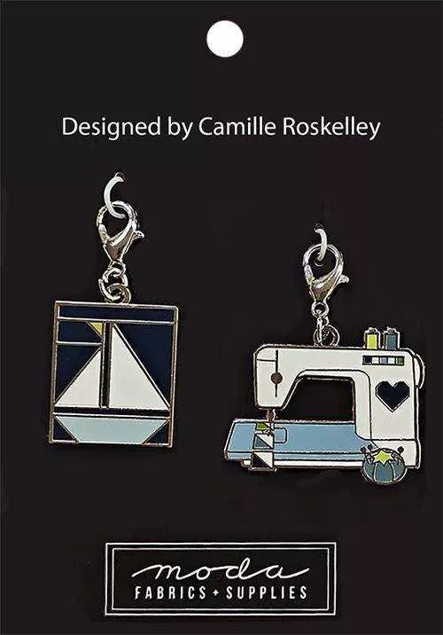 Sailboat Sewing Machine Zipper Pull 2ct TB203 by Camille Roskelley for Moda