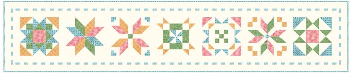 Seasonal Stitchy Stars Table Runner - Piece & Plenty (16.5" x 79.5") - NO PATTERN