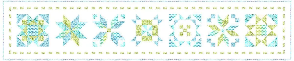 Seasonal Stitchy Stars Table Runner - Summer Breeze - Green (16.5" x 79.5") - NO PATTERN