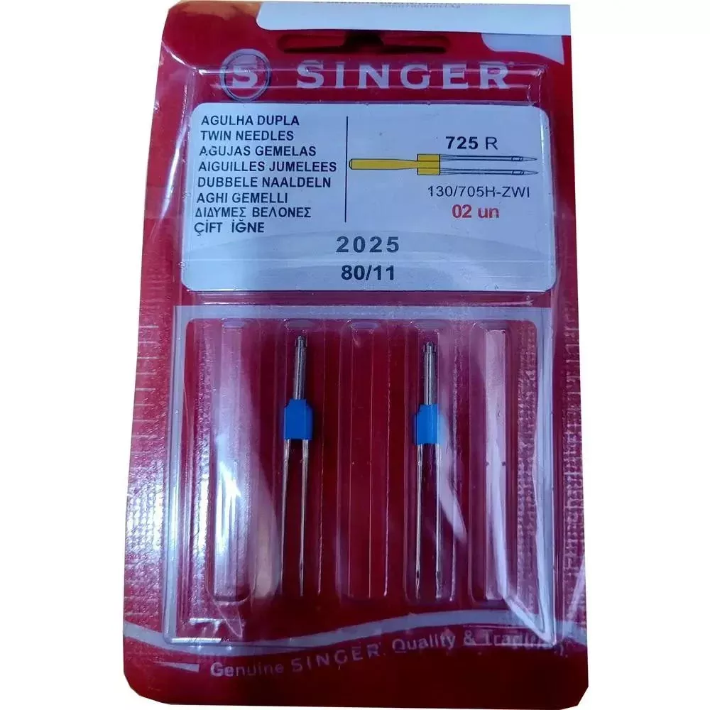 Singer Twin Needle 725R 3mm Sz. 80/11 Style 2025 2pk