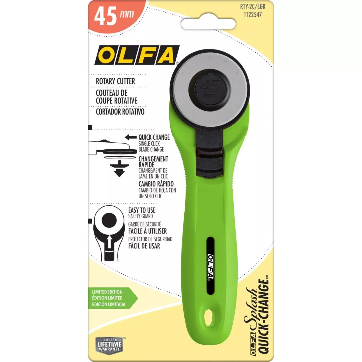 Splash Rotary Cutter 45mm - Lime Green- Limited Edition