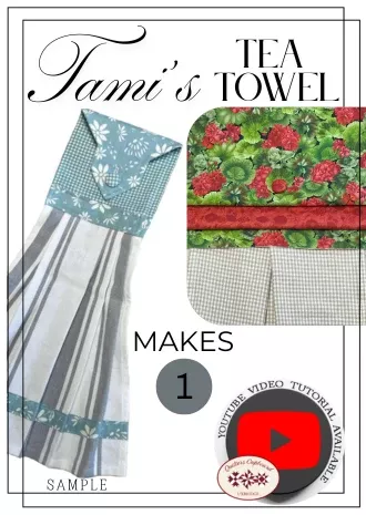 Tami's Tea Towel - Scarlet Beauty - Includes Pattern & Covered Button