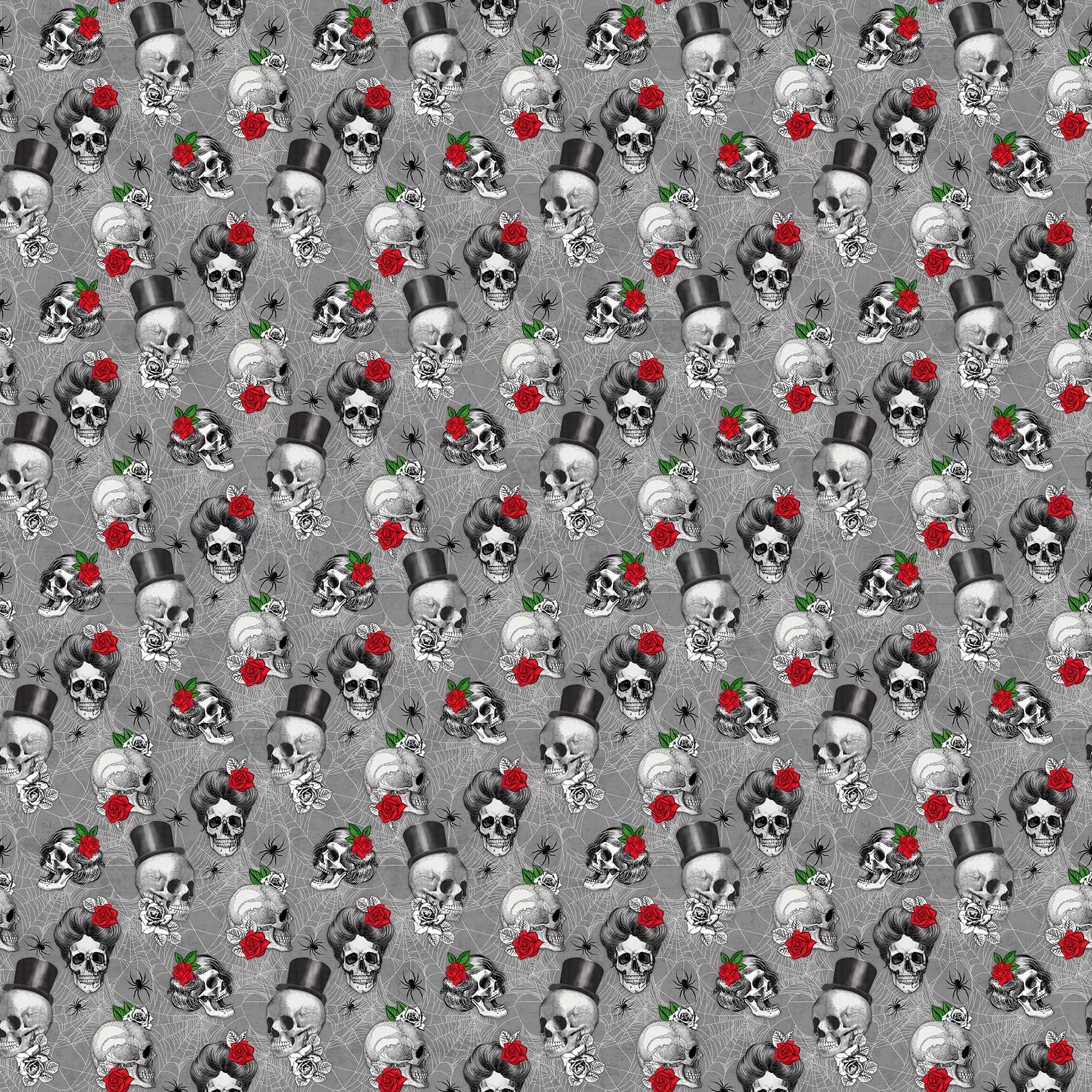 'Till Death Us Do Part by Deborah Edwards Med Gray/Multi 28116-96 Cotton Woven Fabric