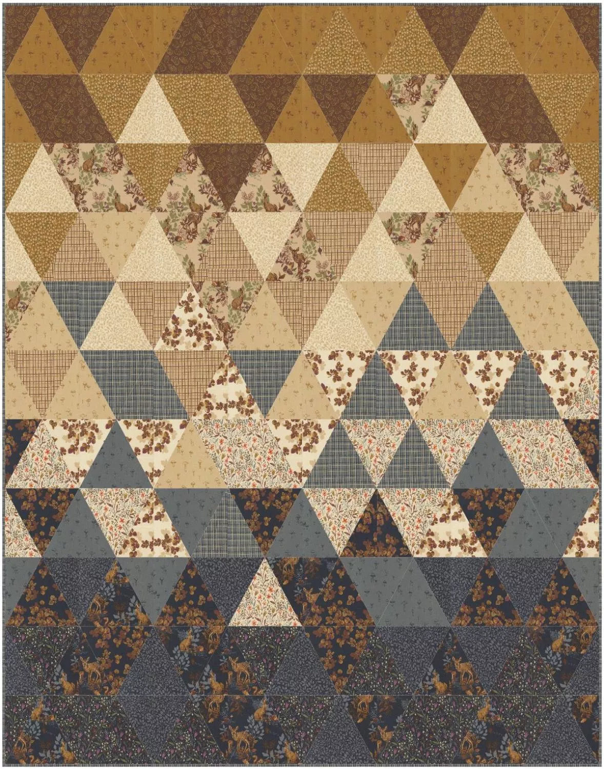 Triangle Fade Quilt Kit - Autumn Forest - 58" x 69" - Incl. Pattern & Binding