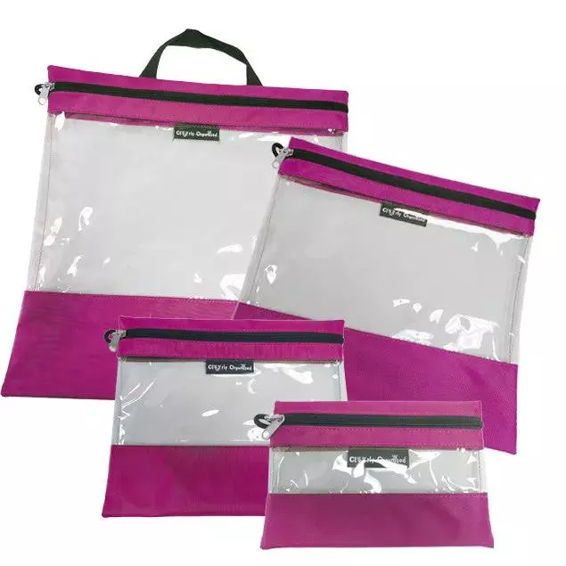 Tutto Clear Organizing Bags - PINK