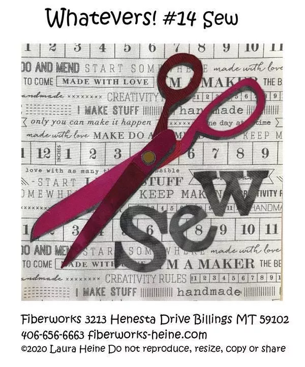 Whatevers! #14 Sew pattern by Laura Heine Pattern makes collage quilt that measures 8 x 8