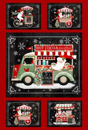 Yuletide Cheer Black & Red30in - Panel #180