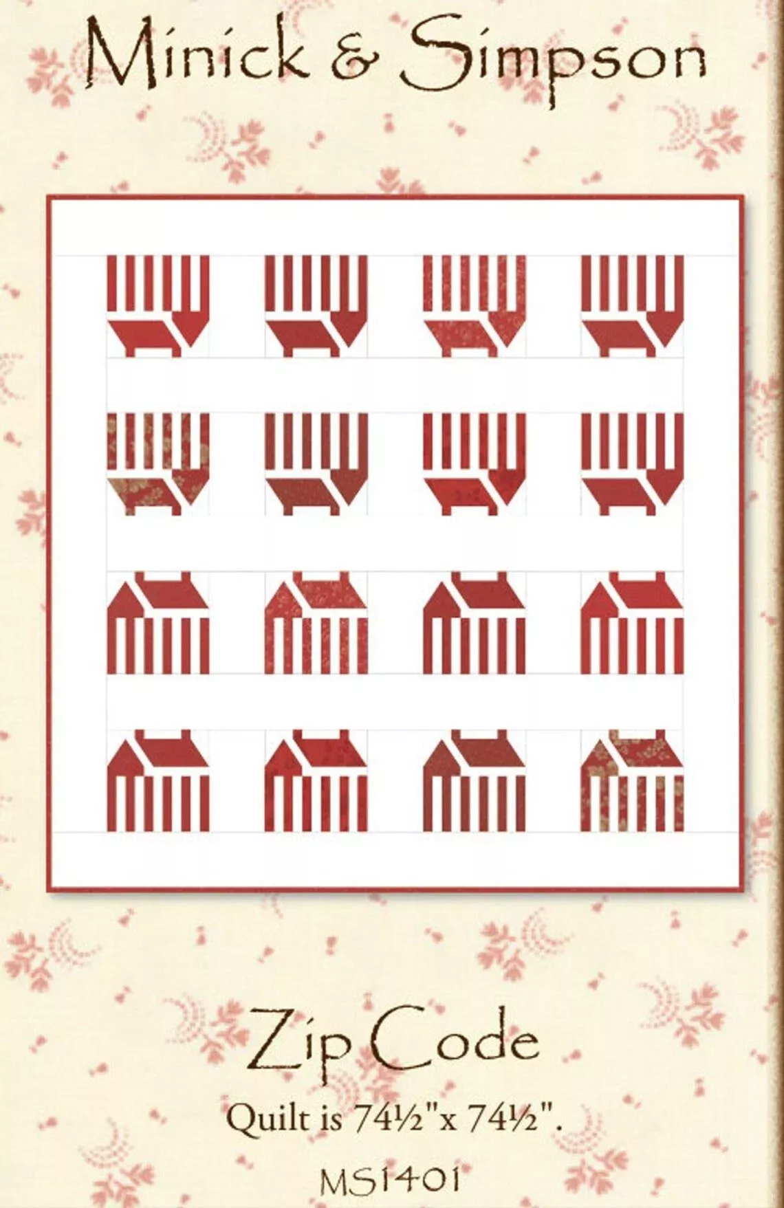 Zip Code Printed pattern only MS1401 by Minick and Simpson 74 1/2" x 74 1/2"